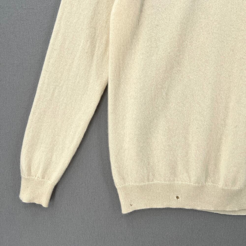 CHINTI AND PARKER Bonjour Cashmere Sweater Womens Large Cream Crew Neck FLAWED - Picture 11 of 16